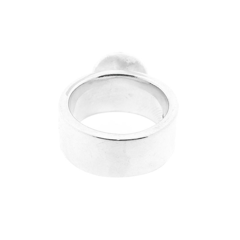 Image 4 of Silver wide ladies ring with blue zirconia