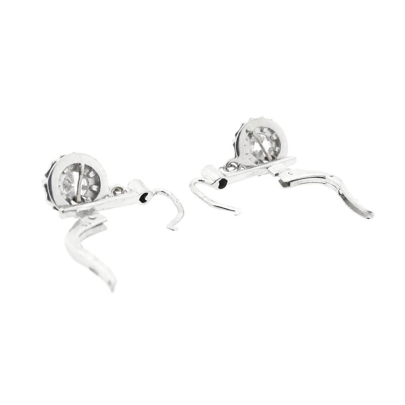 Image 6 of White gold earrings with diamond; 1.00 ct.
