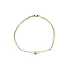 Image 3 of Two-tone gold women's bracelet with zirconia | 17.5 cm