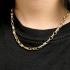 Image 9 of Two-tone gold anchor link necklace