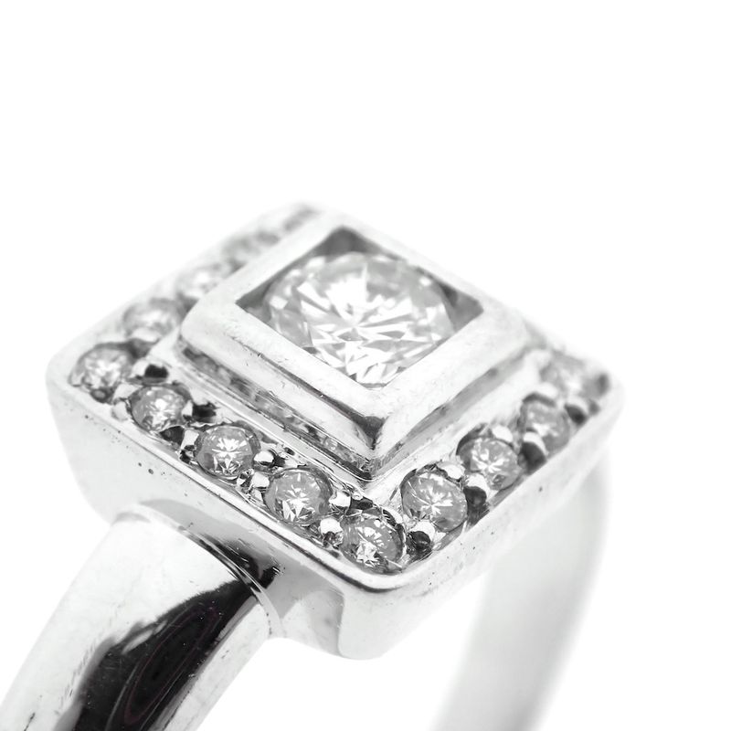 Image 3 of 18 carat white gold ring with 0.36 ct. diamonds.
