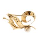 Image 4 of Vintage gold fantasy brooch with pearl