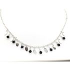 Image 2 of Silver necklace with black jet stones | 42 cm