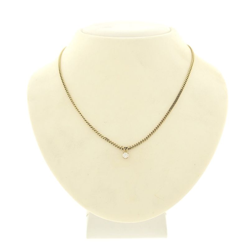 Image 3 of Gold minimalist pendant with diamond | 0.11 ct.
