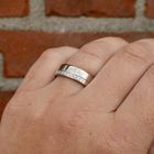 Image 8 of White gold wide row ring with diamonds; 0.135 ct.