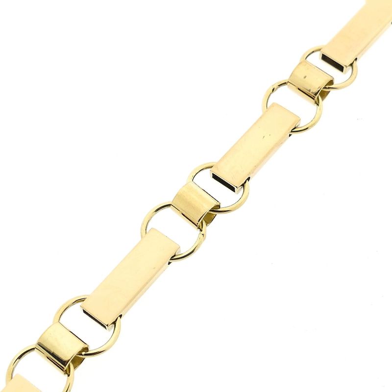 Afbeelding 8 van Gouden robuuste fantasie schakelarmband | 19 cm