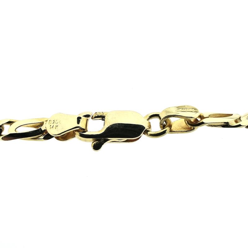Image 6 of Gold closed Figaro link bracelet