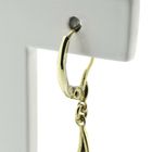 Image 5 of Gold long earrings with diamond | 0.06 ct.