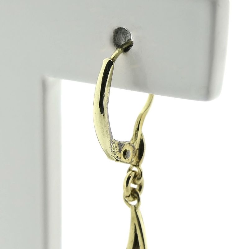 Image 5 of Gold long earrings with diamond | 0.06 ct.