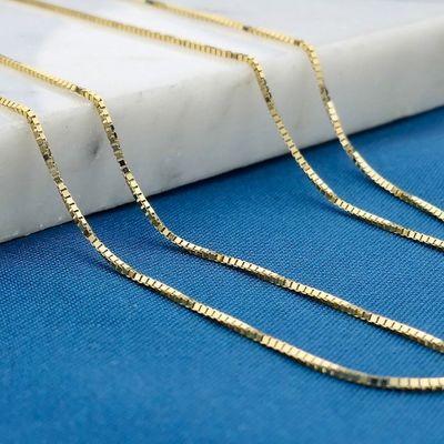 Image 2 of 14K Gold Venetian Box Chain; 61 cm