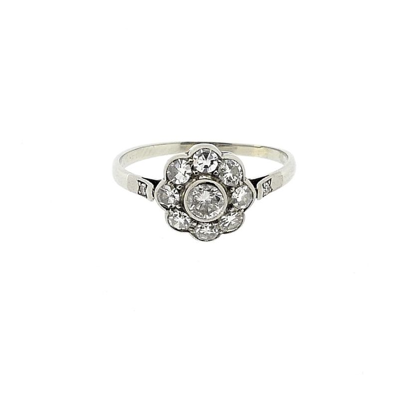 Image 4 of White gold entourage ring with diamond | 0.74 ct.