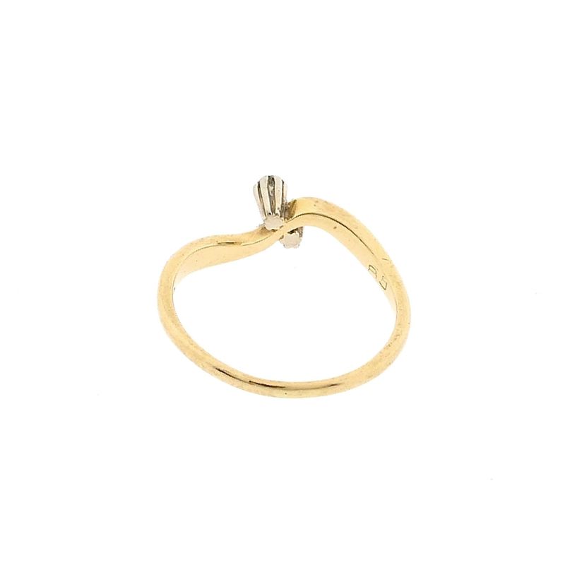 Image 6 of Gold toi et moi ring with diamonds; 0.03 ct.