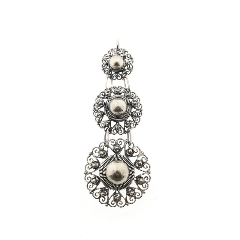 Image 1 of Antique Silver Pendant with Filigree Technique