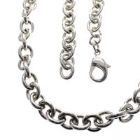 Silver robust anchor link necklace | 42 cm