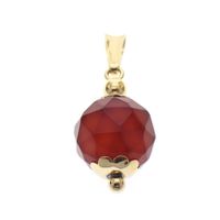 Gold vintage bullet pendant with carnelian