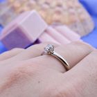 Image 10 of White gold solitaire ring with zirconia; Blush