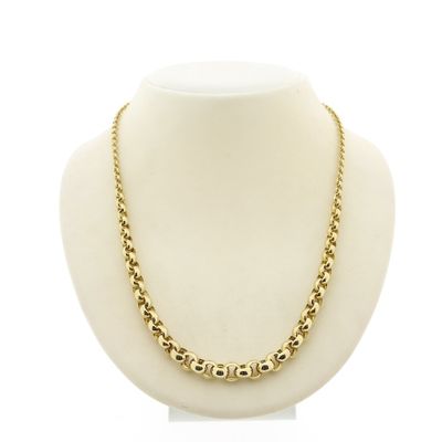 Gold jasseron link necklace | 46 cm Image 1 of Gold jasseron link necklace | 46 cm