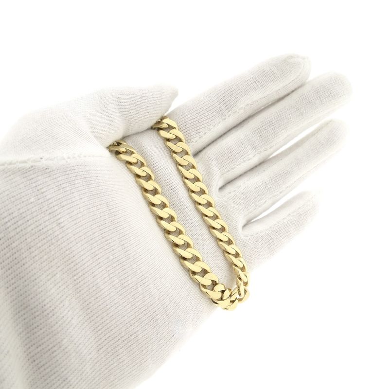 Image 9 of 18K gold flat gourmet link bracelet | 22 cm