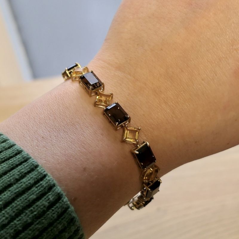 Image 6 of 8 carat bracelet with citrine and smoky quartz