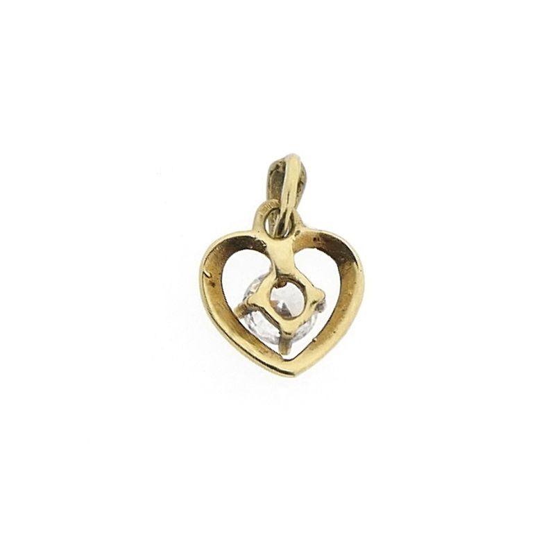 Image 6 of Gold pendant of a heart with zirconia