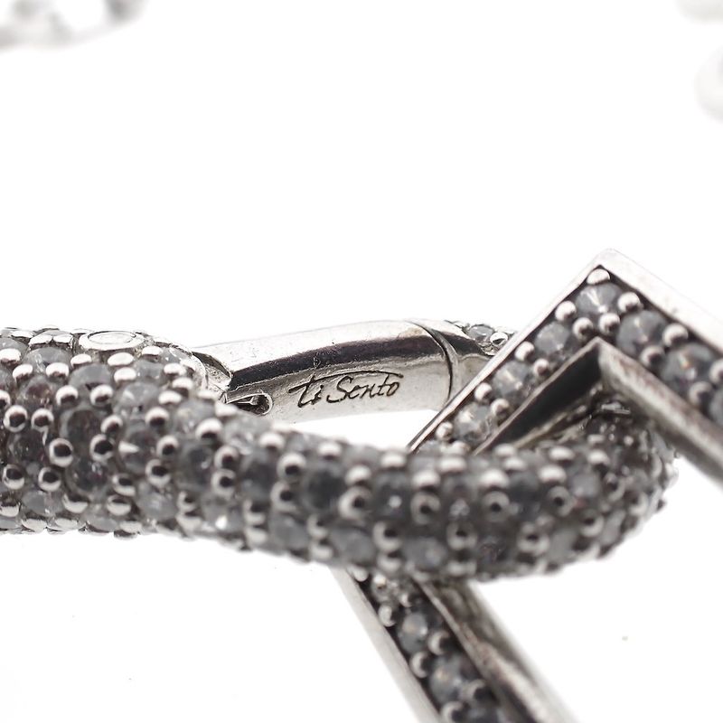 Image 6 of Silver robust link necklace with zirconia | 51 cm