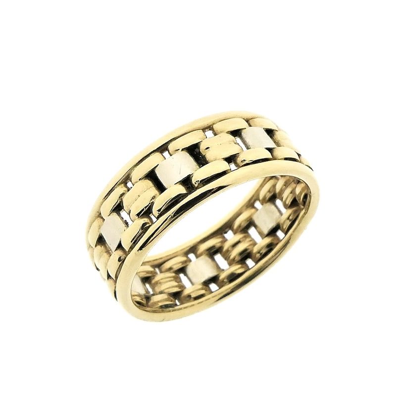 Image 1 of Two-tone gold link ring