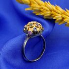 Image 2 of Gold Sputnik ring with a mix of gemstones