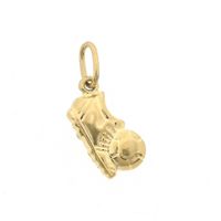 Gold pendant of a football boot with a ball