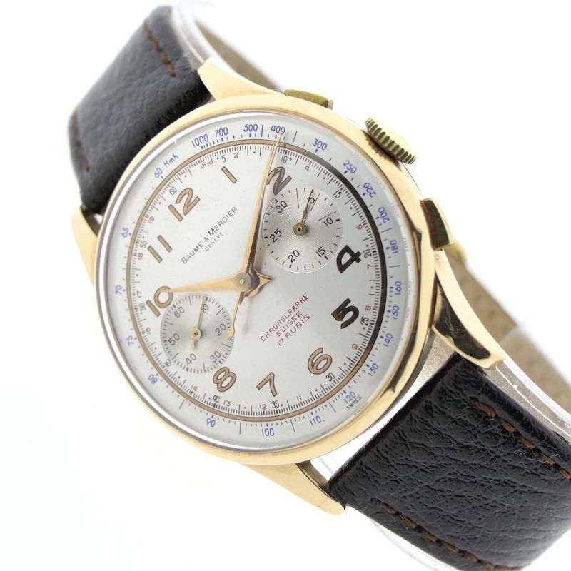 Image 4 of Baume Mercier Vintage Chronograaf; 18k. gouden heren horloge