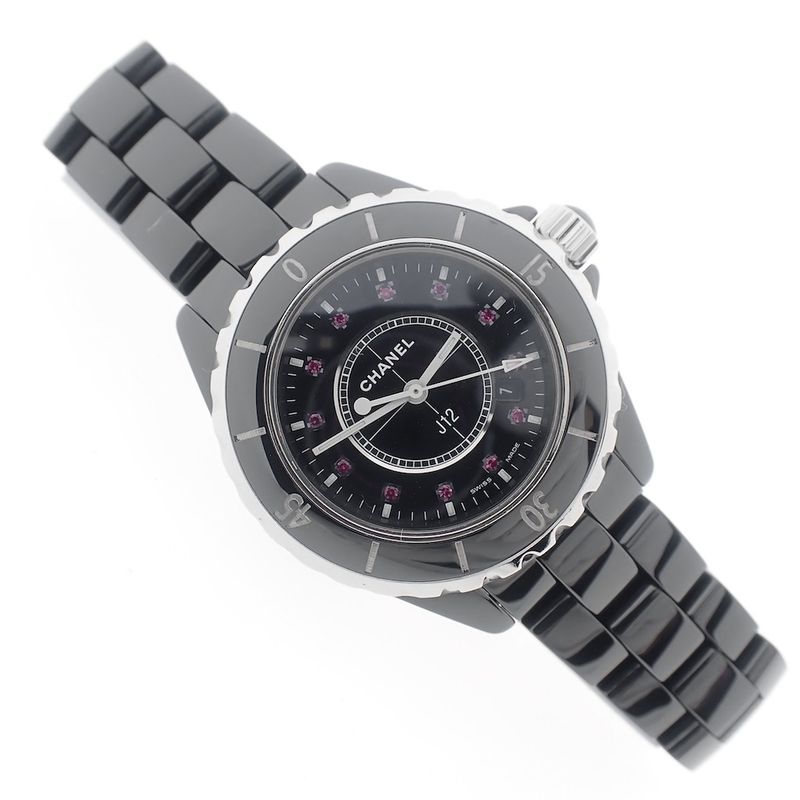Image 6 of Chanel J12 'Rubi'; Ceramic women's watch with rubies
