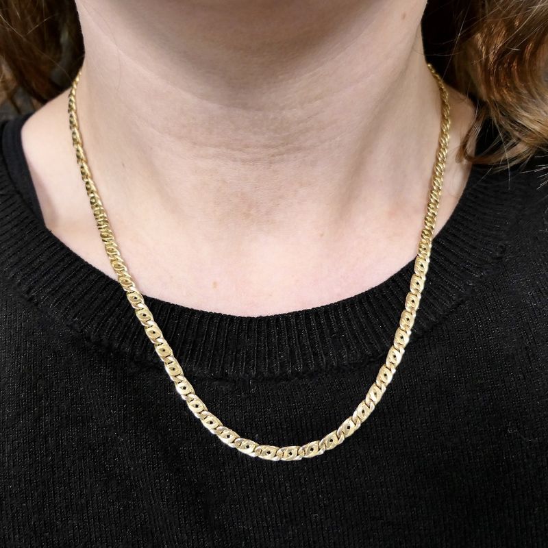 Image 10 of Gold navy gourmet link necklace | 50 cm