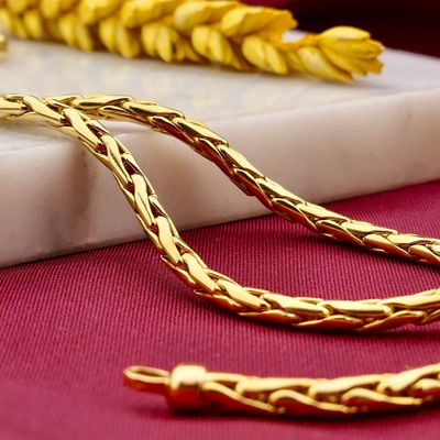 Afbeelding 2 van Gouden vossenstaart schakelketting 