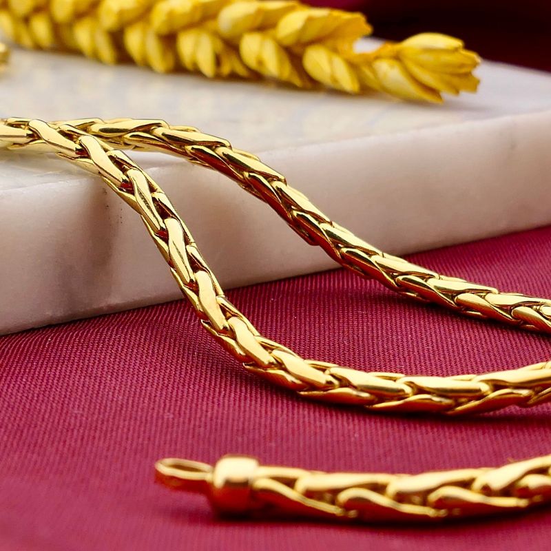 Afbeelding 2 van Gouden vossenstaart schakelketting 