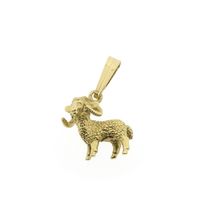 Gold zodiac sign pendant; Capricorn