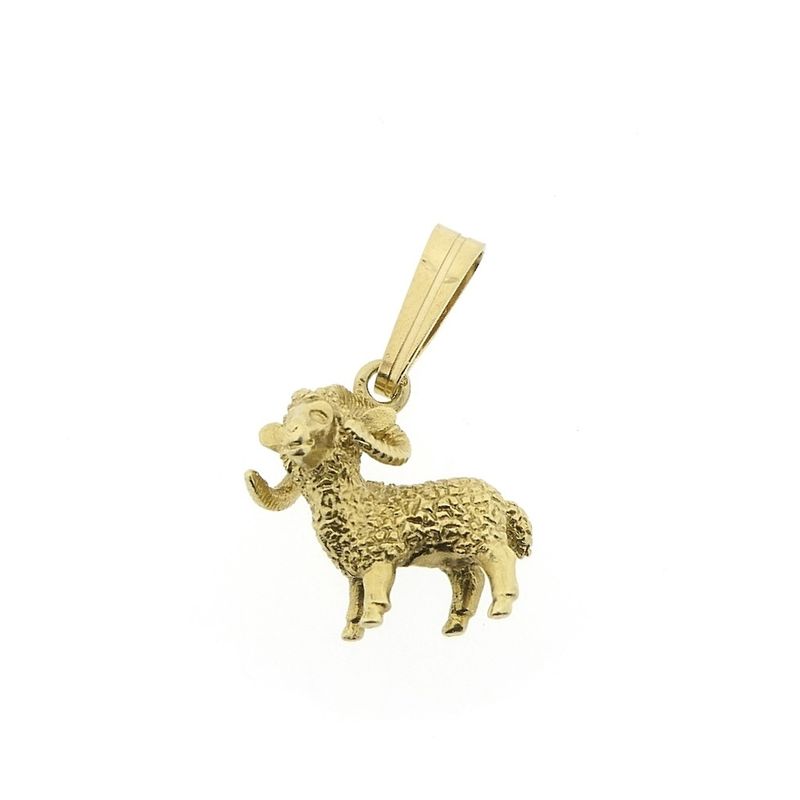 Image 1 of Gold zodiac sign pendant; Capricorn