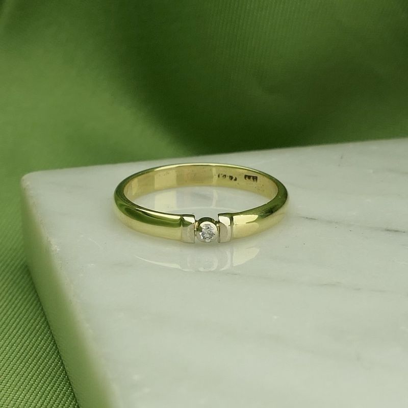 Image 2 of 8 carat solitaire ring with diamond | 0.02 ct.