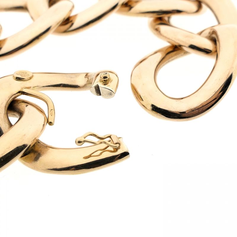 Image 7 of Rose gold gourmet link bracelet with diamonds; 0.72 ct.