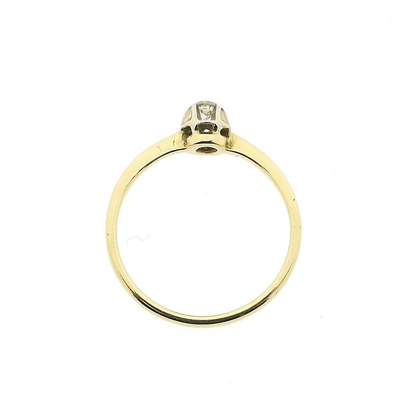 Image 5 of Gold solitaire ring with diamond; 0.09 ct.