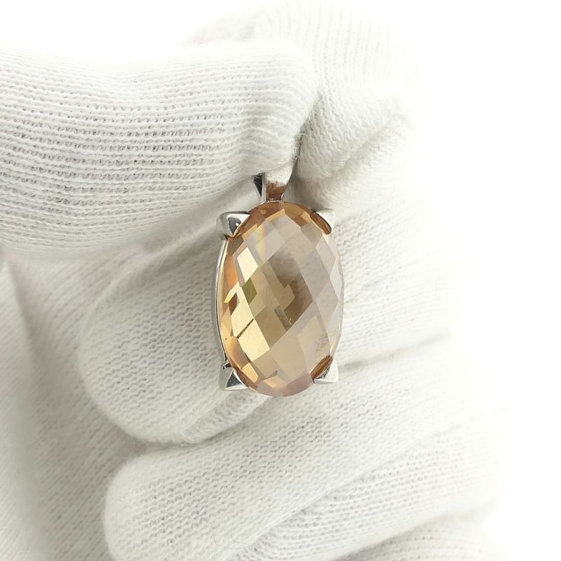 Image 8 of Silver pendant set with glass citrine