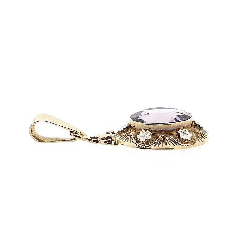Afbeelding 4 van Bicolor gouden hanger met amethist