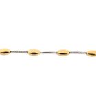 Image 3 of Bicolor gold bracelet set with diamonds; 0.16 ct.
