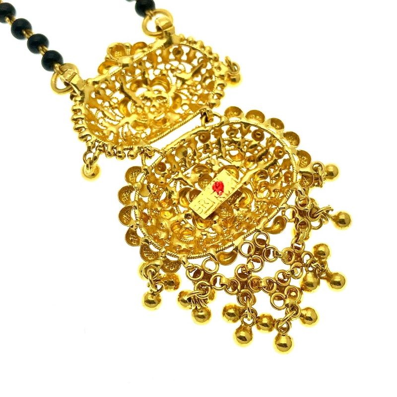 Image 5 of 22-carat gold Indian necklace with onyx stones | 50-60 cm