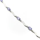 Image 5 of White gold bracelet with synthetic sapphire | 19 cm