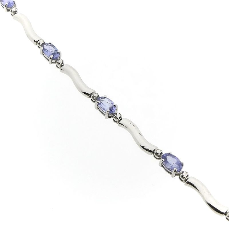 Image 5 of White gold bracelet with synthetic sapphire | 19 cm