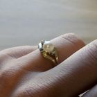 Image 8 of Vintage gold ring with pearl and diamond | 0.04 ct.