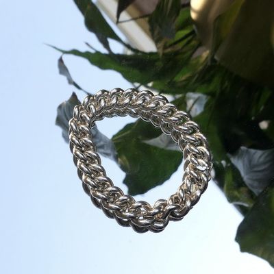 Silver robust gourmet link bracelet | 21 cm Image 2 of Silver robust gourmet link bracelet | 21 cm