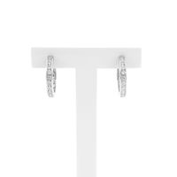 White Gold Hoop Earrings with Diamonds; Approx. 0.76 ct.