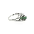 Image 6 of White gold ring with emerald and diamond | 0.09 ct.