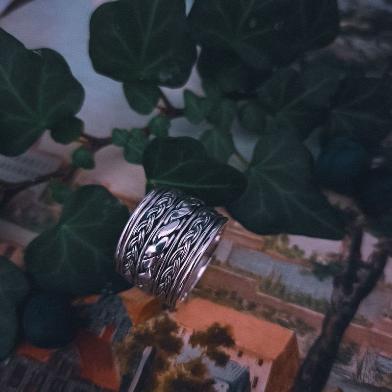 Image 9 of Silver ring with braided pattern