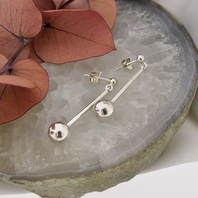 Image 2 of Silver earrings with pendants